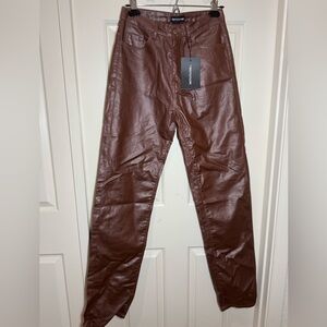 PLT Coated Straight Leg Pants